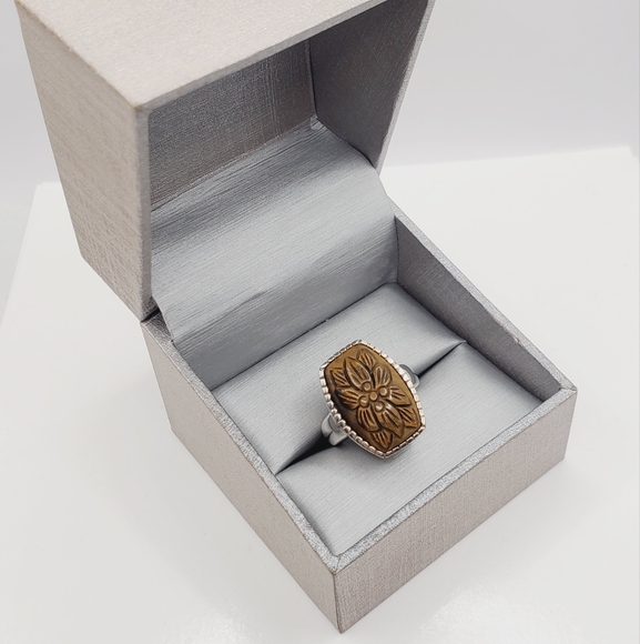 Tigers Eye Silver Ring - Picture 8 of 8